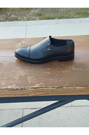 Erkek Kışlık Kundura Hakiki Deri  Kauççuk ve Kaymaz Taban Bağcıksız