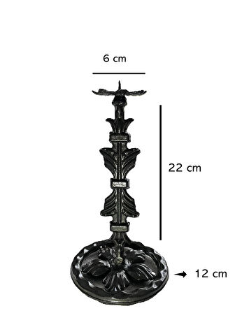 Çiçek Yuvarlak Çerçeveli Ayak Kelebek Gövde Ferforje Demir Şamdan Dekoratif Mumluk 