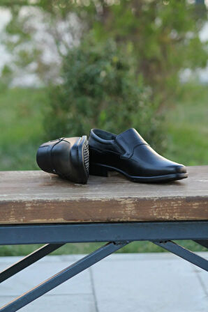 Erkek Mevsimlik Kundura Hakiki Deri  Kauççuk Taban Bağcıksız