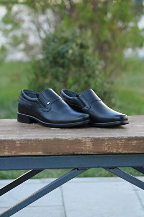 Erkek Mevsimlik Kundura Hakiki Deri  Kauççuk Taban Bağcıksız