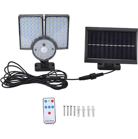 112 LED Solar Bahçe Aydınlatma Dış Mekan İçin Hareket Sensörlü 3 Farklı Modu -Kumandalı