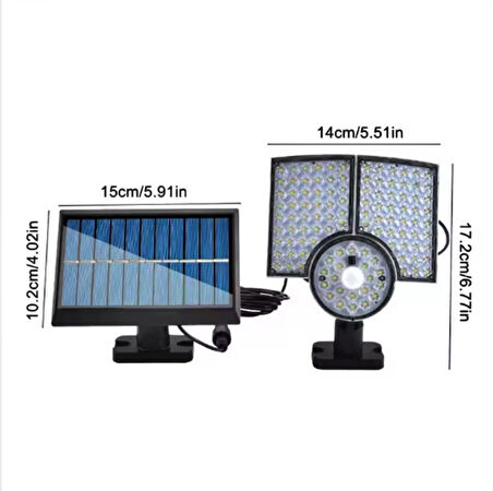 112 LED Solar Bahçe Aydınlatma Dış Mekan İçin Hareket Sensörlü 3 Farklı Modu -Kumandalı