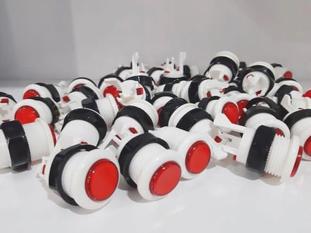 Arcade 10 Adet Kırmızı Renk Atari Makinası Butonu