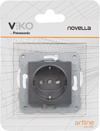 Viko Novella Füme Toprakli Priz Çarpma Karşıtı Çocuk Korumalı Mekanizma+Düğme Kapak Çabuk Bağlanti Çarpma Karşıtı Çocuk Korumalı