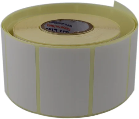 Kuşe Etiket 60mm x 40mm Ruloda 1000 Adet 40mm Kuka Çapında Baskısız Barkod Yazıcı Etiketi
