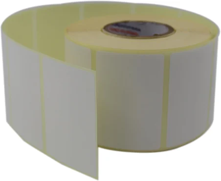 Kuşe Etiket 60mm x 40mm Ruloda 1000 Adet 40mm Kuka Çapında Baskısız Barkod Yazıcı Etiketi