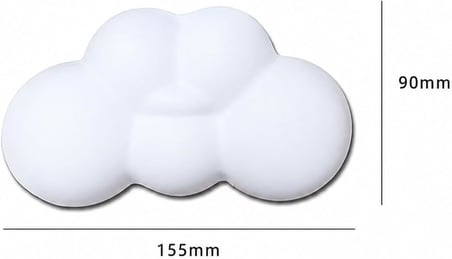 Klasse Cloud Mouse Bilek Desteği, Bulut ErgoPad, Kaymaz Tabanlı, Nefes Alan Kumaş, Ağrı Önleyici (Fare Desteği, Beyaz)