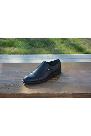 BerenniM378 Erkek Kışlık Kundura Hakiki Deri  Kauççuk Taban Bağsız