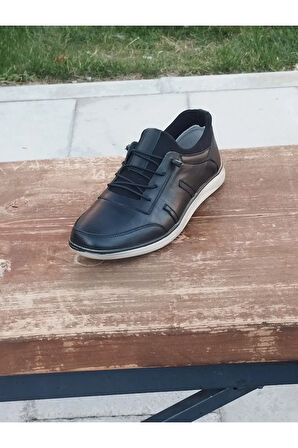 Erkek Yazlık Sportif Kundura Hakiki Deri  Faylon Taban Akıllı Bağcık ve Otobetik