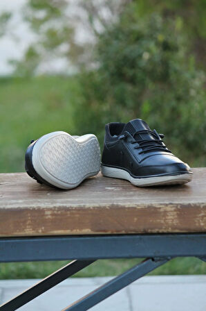 Erkek Yazlık Sportif Kundura Hakiki Deri  Faylon Taban Akıllı Bağcık ve Otobetik