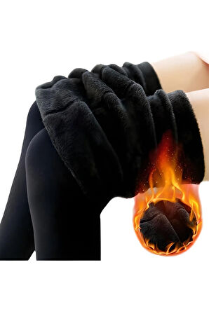 Larosa 1.kalite Kadın Siyah Içi Peluşlu Kışlık Ömürlük Unisex Termal Tayt