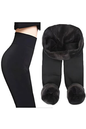 Larosa 1.kalite Kadın Siyah Içi Peluşlu Kışlık Ömürlük Unisex Termal Tayt