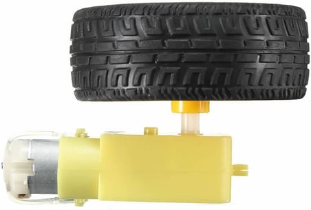 Robot Tekerlek ve DC Motor Seti 200Rpm Araba Robot Akılı Araç Oyuncak 250Rpm DC 3V-9V