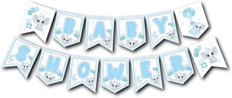 Baby Shower Yazılı Mavi Banner