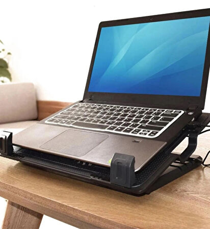 Siyah Ayarlanabilir Dizüstü Bilgisayar Laptop Tablet Notebook Soğutma Fanı Sessiz Cooling Pad