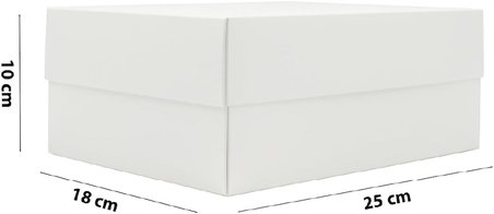 25x18x10 Beyaz Kapaklı Hediye Kutusu (5 Adet)
