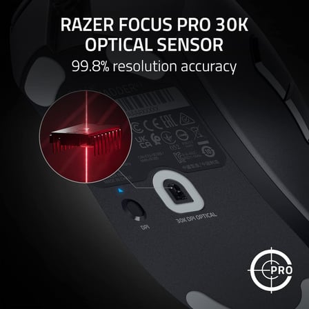 Razer DeathAdder V3 - Ergonomik Esports Fare (59 g Hafif Tasarım, Ergonomik Şekil, 30K Optik Sensör, Optik Fare Anahtarı Gen-3, 8000Hz HyperPolling Teknolojisi, Speedflex Kablo) Siyah