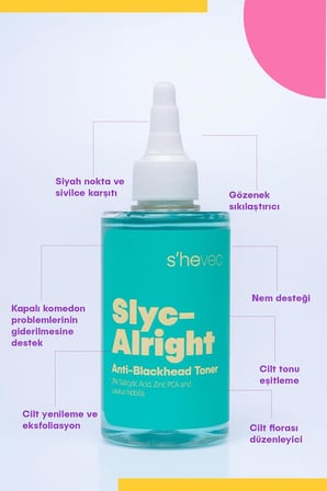 SLYC-ALRIGHT-Salisilik Asit Sivilce ve Siyah Nokta Karşıtı Arındırıcı &amp; Canlandırıcı Bha Tonik 200ml