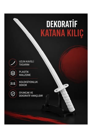 Katlanabilir Samurai 75cm  Beyaz - 3D Baskı Dekoratif Masaüstü Aksesuar