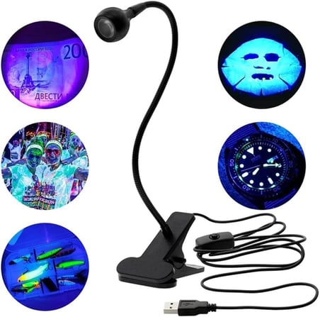 gaman Siyah 3W UV LED Tırnak Kurutucu Ultraviyole Esnek Klipsli Masa USB Jel Kurutma Klipsli Masa Lambası