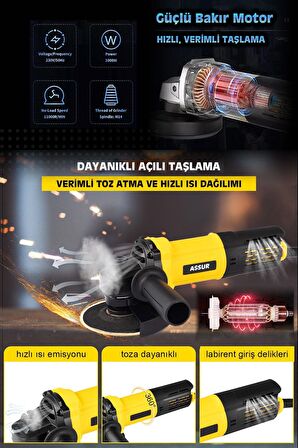 550 W 125 mm Bakır Sargılı Spiral Avuç Içi Kesme Ve Ahşap Metal Kesme Taşlama Makinası