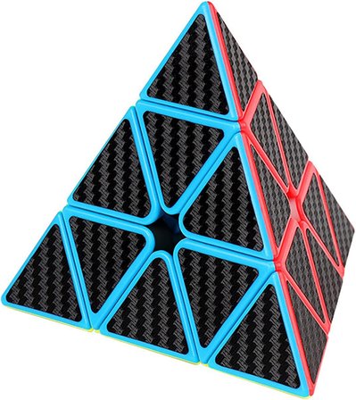 3X3 piramit hız küp karbon Fiber etiket bulmaca küp 3X3X3 hız küp üçgen sihirli küp bulmaca oyuncak sihirli küp bulmacalar
