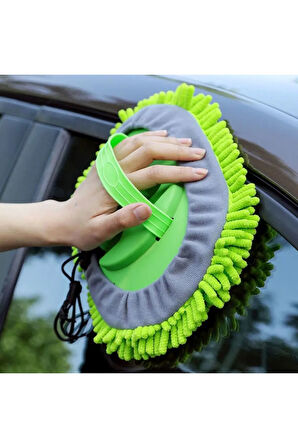 teleskopik sopalı çizmez araç yıkama mopu fırçası oto mop oto yıkama mopu 1 yedek bezli