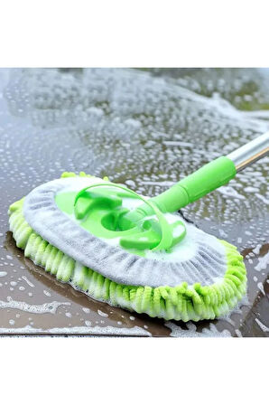 teleskopik sopalı çizmez araç yıkama mopu fırçası oto mop oto yıkama mopu 1 yedek bezli