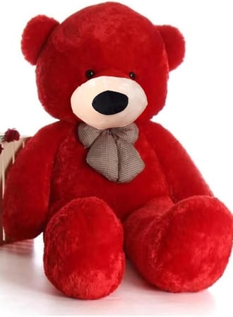 90 cm Rengarenk Papyonlu Peluş Ayıcık -% 100 YERLİ (Boz)