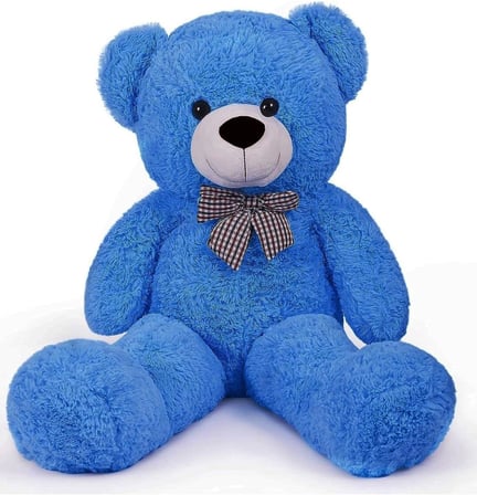 90 cm Rengarenk Papyonlu Peluş Ayıcık -% 100 YERLİ (Boz)