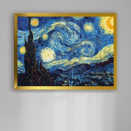 Atlas Sanat Galerisi 20mm Çerçeve, Poliresin, Mat PVC Kaplamalı, Fotoğraf Puzzle Belge Çerçevesi, Beyaz, 33x48/34x48/35x50/48x68/50x70 cm, Yatay/Dikey Asılabilir (Altın, 48x66)