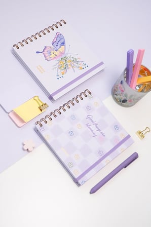 15x15 cm Kare 2'li Set Spiralli Süresiz Planlayıcı Ajanda ve Defter