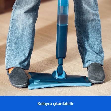Philips OneUp Elektrikli Mop Değiştirilebilir Tekli Temizlik Pedi, Ahşap/Parke Zeminler için, Yıkanabilir, Yeniden Kullanılabilir, XV1884/10