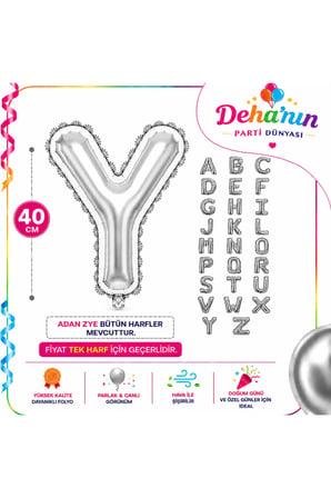 Adan Zye Harf Gümüş Folyo Balon 40cm