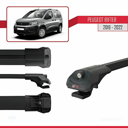 Peugeot Rifter 2019-2022 Arası ile Uyumlu ACE-1 Ara Atkı Tavan Barı Siyah 4 Adet