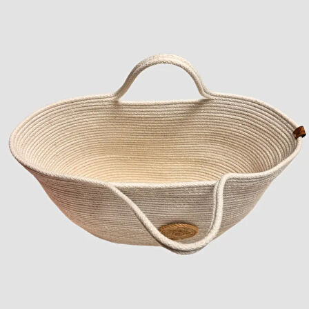 Uretti - Şenay 1451 El Yapımı Tress İp Plaj Çanta 23cm - Beyaz