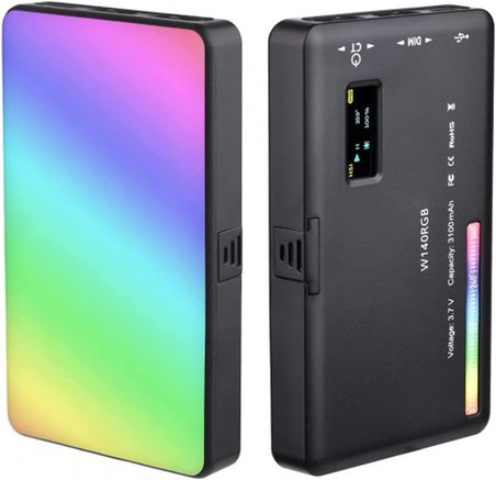 W140 Rgb Led Işık Paneli 2500K-9500K Fotoğraf Video Işık Şarj Edilebilir Pille Birlikte