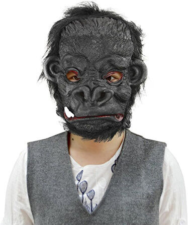 Himarry Lateks Goril Maskesi Maymun Maskesi Et Maskesi Orangutan Siyah Saçlı 4 No