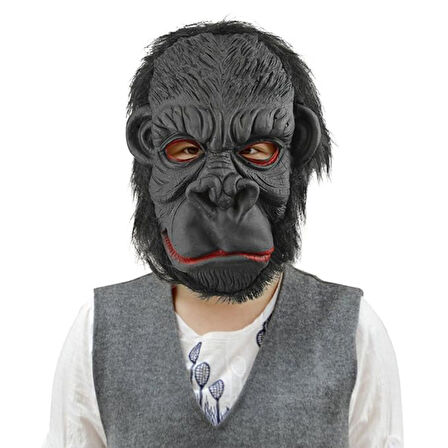 Himarry Lateks Goril Maskesi Maymun Maskesi Et Maskesi Orangutan Siyah Saçlı 3 No