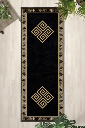 Şah Gold Salon Mutfak Yatak Odası Dijital Baskı Yolluk Halı Gold