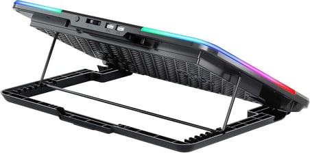 Gaming M60 Laptop Soğutucu, 2500 RPM,10 RGB ışık kontrolü, 15.6-17 inch, Hız kontrolü, 6 Büyük fan,Telefon standı, 2 USB