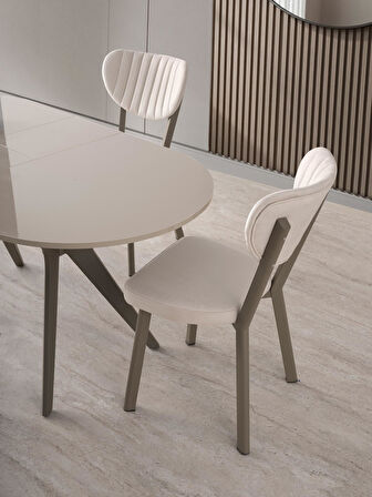 Star Polo Travertan Cappucino Mutfak Masa Sandalye Takımı 82x138