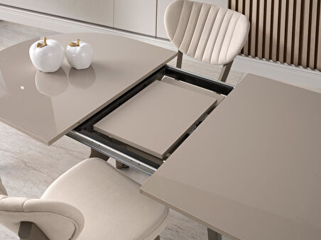 Star Polo Travertan Cappucino Mutfak Masa Sandalye Takımı 82x138