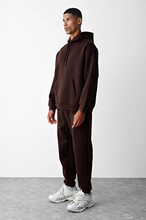 Unisex Oversize 3 İplik Şardonlu Eşofman Takımı – Kışlık