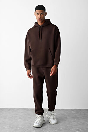 Unisex Oversize 3 İplik Şardonlu Eşofman Takımı – Kışlık