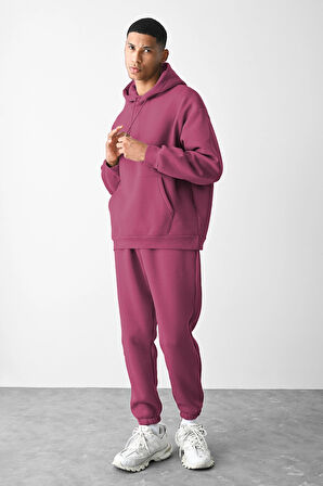Unisex Oversize 3 İplik Şardonlu Eşofman Takımı – Kışlık