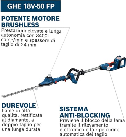 Bosch GHE 18V-50 FP Solo (Aküsüz) Çit Kesme Makinesi