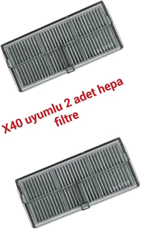 Dreame X40 Pro Ultra Ile Uyumlu Yedek Hepa Filtre 2 Adet