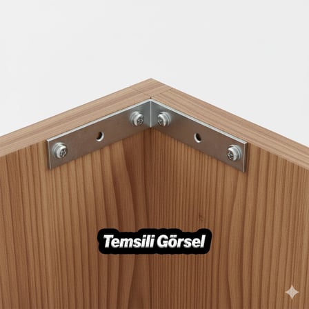 Mobilya Dolap Duvar Sabitleme 25 ADET Metal Köşebent 60x60x15 mm Bağlantı Aparatı L Demiri Gönye