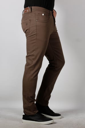 Erkek Chino Pantolon Gabardin Slim Fit Dar Kesim Vizon 2160